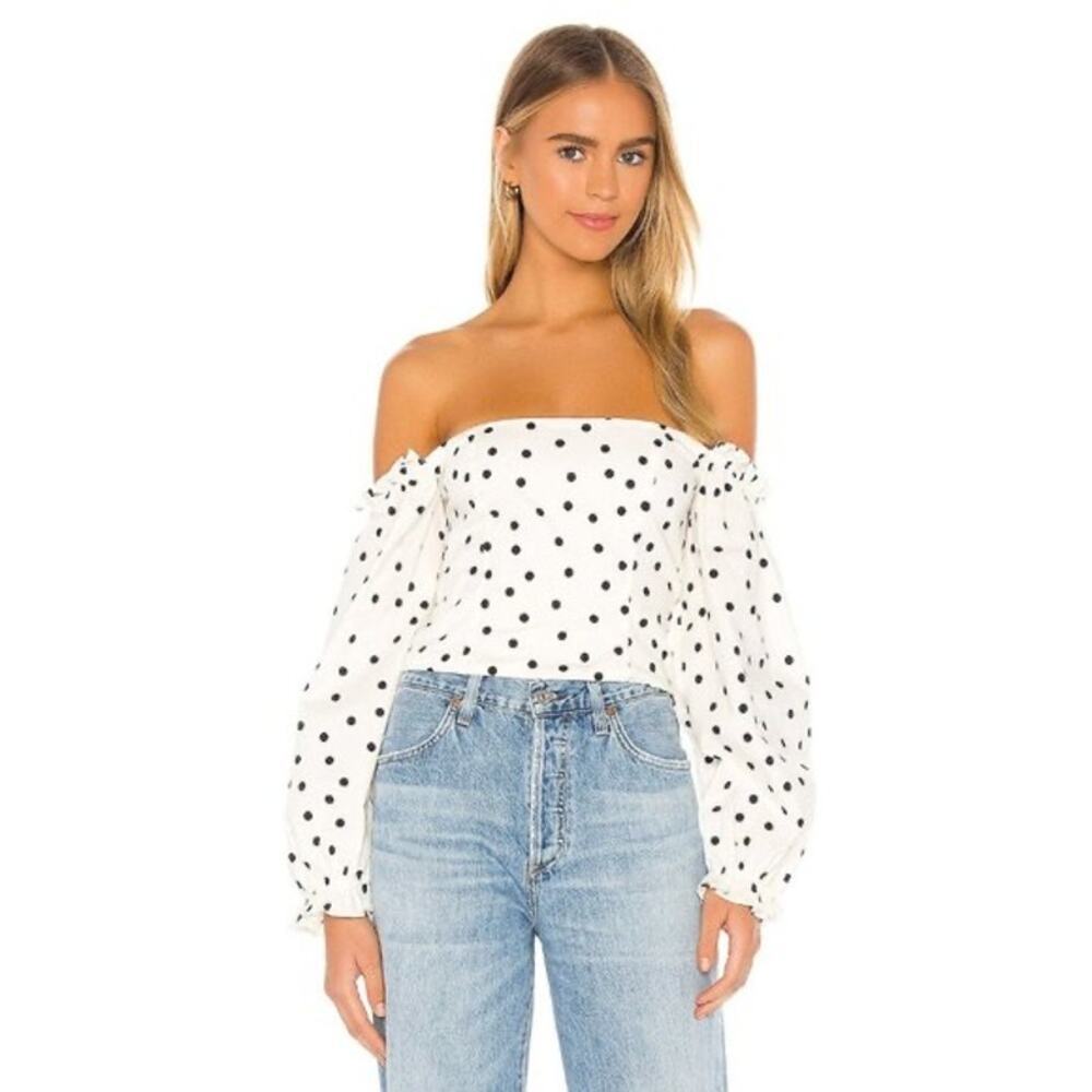 LPA Wiktoria Polka Dot Long Sleeve Top